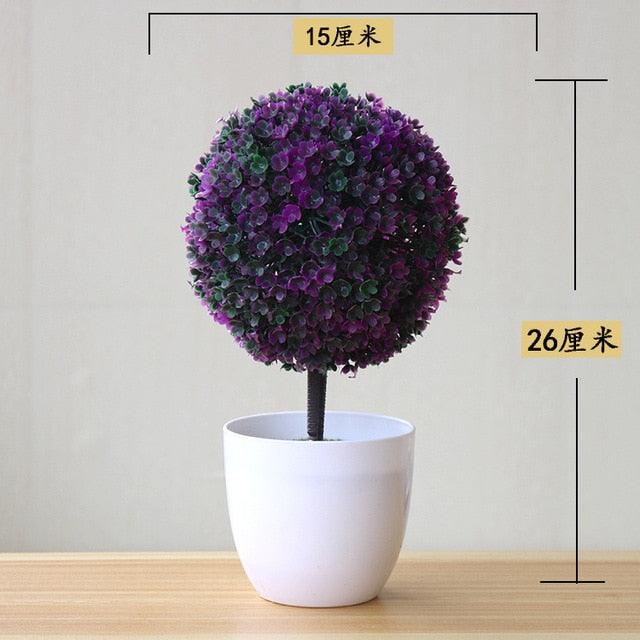 Fake Flowers Potted Ornaments 15x26cm Small Tree Potted Home Hotel Garden Decor Bonsai Artificial Home Decor