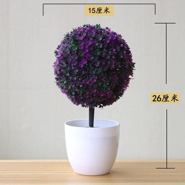Fake Flowers Potted Ornaments 15x26cm Small Tree Potted Home Hotel Garden Decor Bonsai Artificial Home Decor