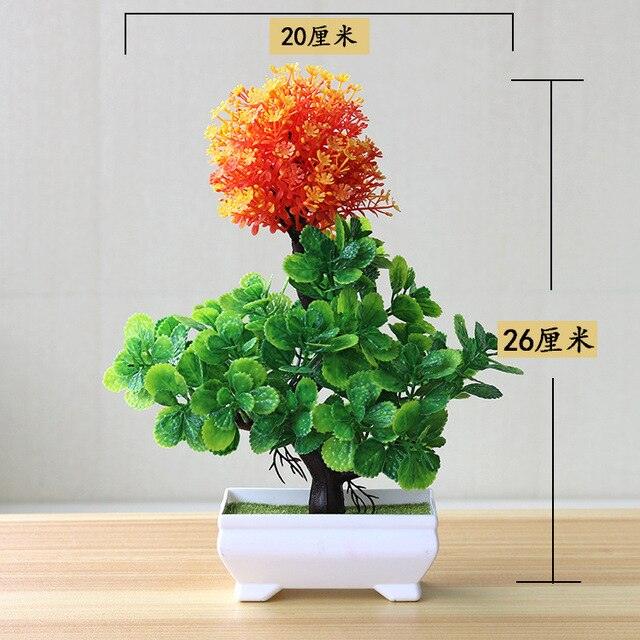 Fake Flowers Potted Ornaments 15x26cm Small Tree Potted Home Hotel Garden Decor Bonsai Artificial Home Decor