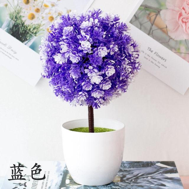 Fake Flowers Potted Ornaments 15x26cm Small Tree Potted Home Hotel Garden Decor Bonsai Artificial Home Decor