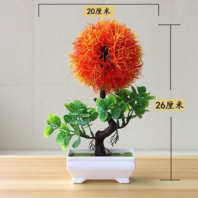 Fake Flowers Potted Ornaments 15x26cm Small Tree Potted Home Hotel Garden Decor Bonsai Artificial Home Decor