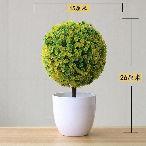 Fake Flowers Potted Ornaments 15x26cm Small Tree Potted Home Hotel Garden Decor Bonsai Artificial Home Decor