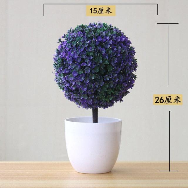 Fake Flowers Potted Ornaments 15x26cm Small Tree Potted Home Hotel Garden Decor Bonsai Artificial Home Decor