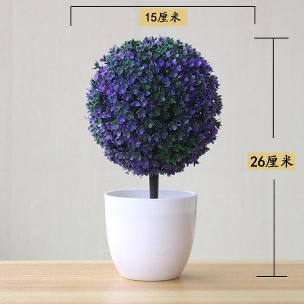 Fake Flowers Potted Ornaments 15x26cm Small Tree Potted Home Hotel Garden Decor Bonsai Artificial Home Decor