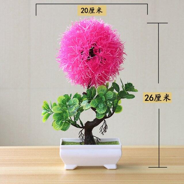 Fake Flowers Potted Ornaments 15x26cm Small Tree Potted Home Hotel Garden Decor Bonsai Artificial Home Decor