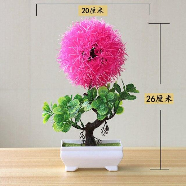 Fake Flowers Potted Ornaments 15x26cm Small Tree Potted Home Hotel Garden Decor Bonsai Artificial Home Decor