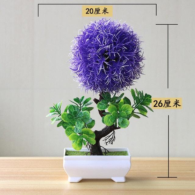 Fake Flowers Potted Ornaments 15x26cm Small Tree Potted Home Hotel Garden Decor Bonsai Artificial Home Decor