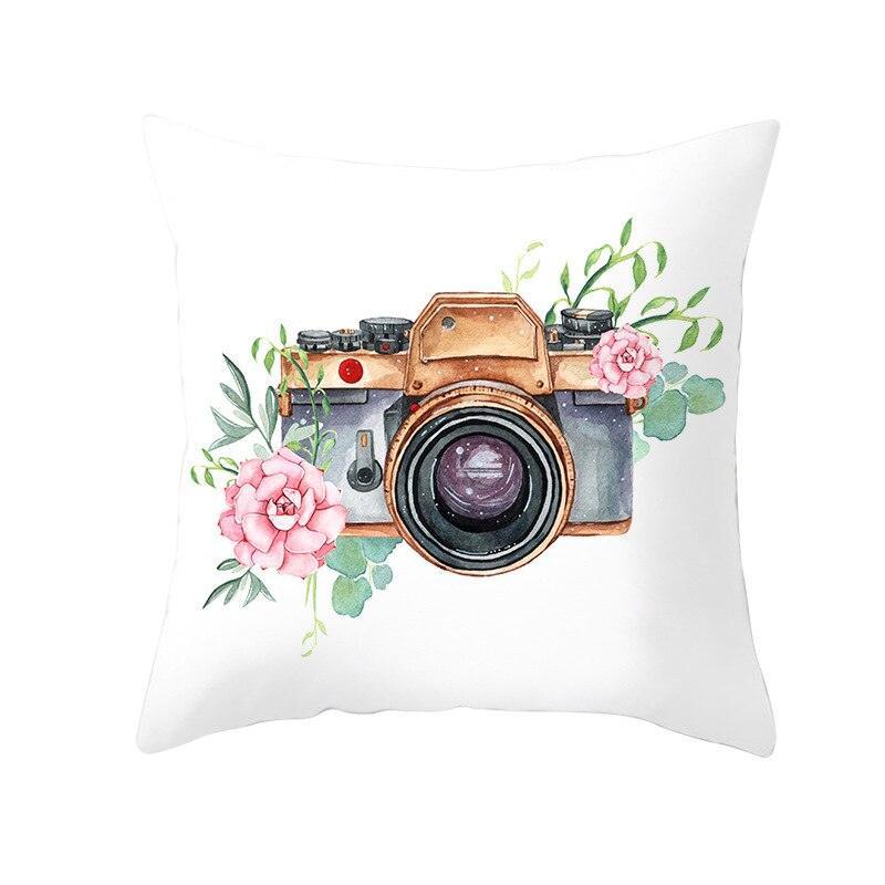 fancy-theme-pillow-cover-hand-painted-flowers-camera-super-soft-chair-cushion-cover-for-home-decoration-pink-flowers-digital-print-pillow-cover-queen-cushion-cover-book-vase-decor-thr - Gifts for You 'n Me - www.giftsforyounme.com