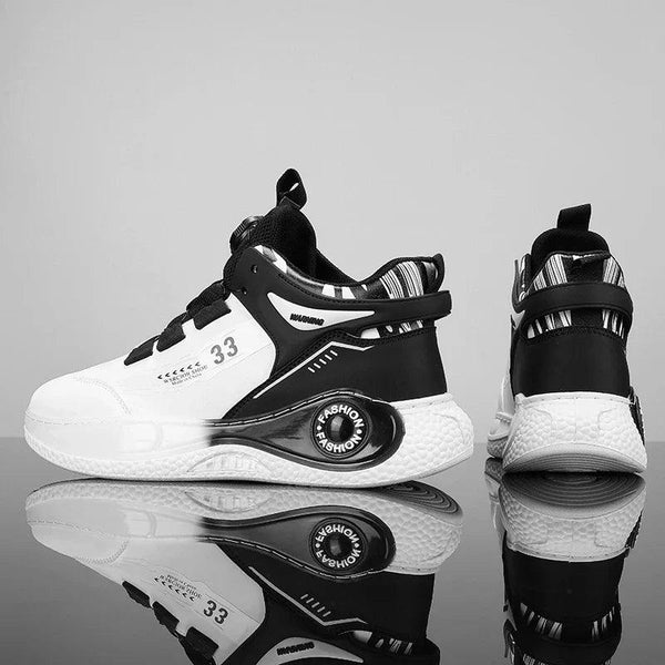 Men's Rotating Buckle Sneakers – Non-Slip Lace-Up Casual Outdoor Sports Shoes