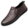 Men's PU Leather Loafers - Breathable Non-Slip Slip-On Casual Driving & Office Shoes - Brown / 43