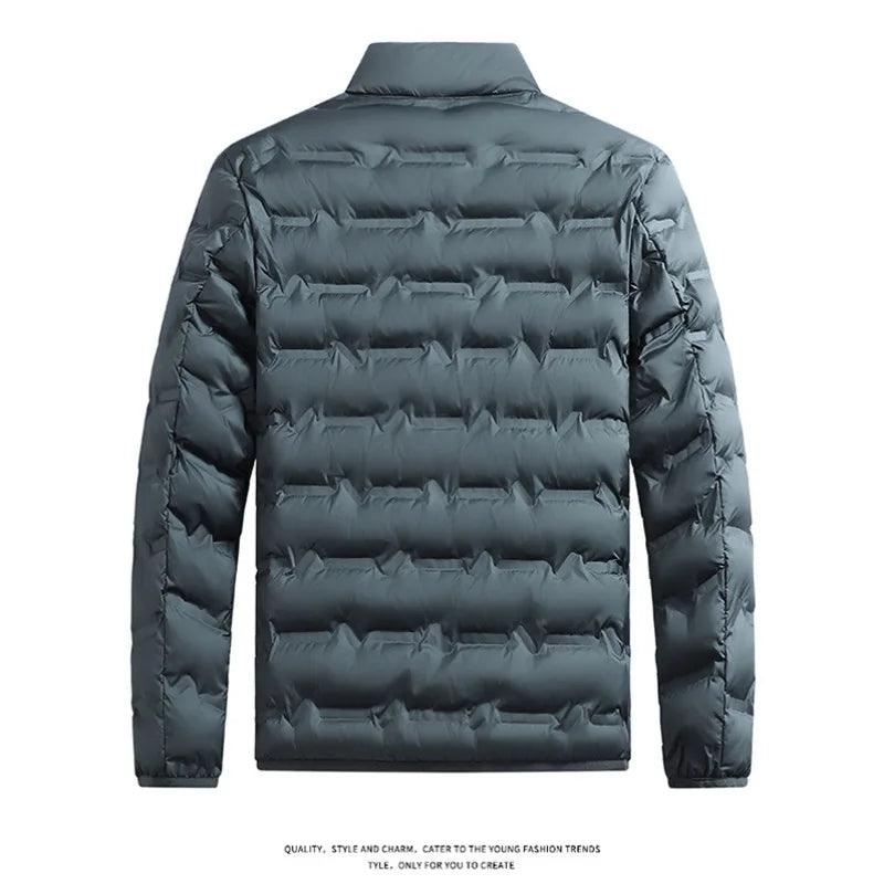 Men's Winter Down Jacket Warm Windproof Hiking Coat Thickened Casual Stand Collar Outerwear