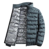 Men's Winter Down Jacket Warm Windproof Hiking Coat Thickened Casual Stand Collar Outerwear - GRAY / M