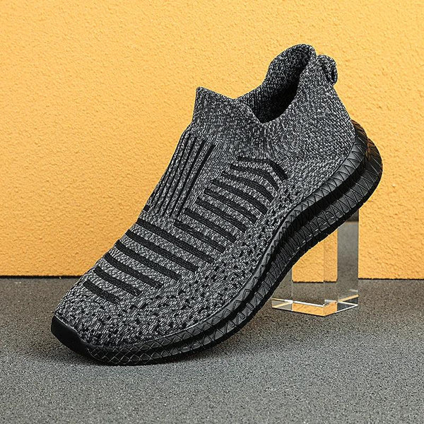 Breathable Men's Lightweight Slip-On Mesh Walking Sneakers - Non-Slip Vulcanized Sole