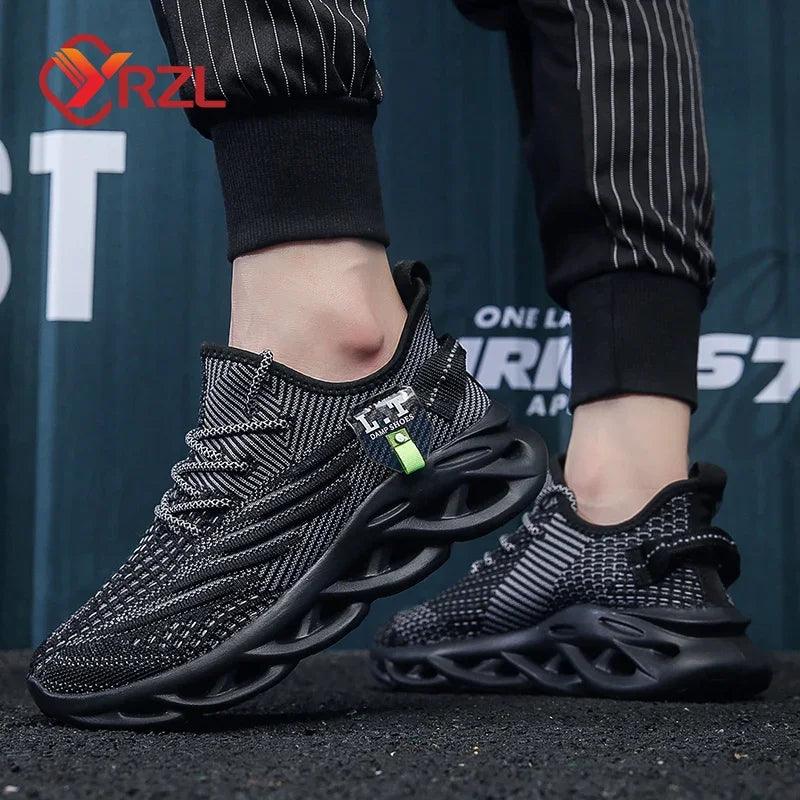 Lightweight Breathable Running Sneakers - Black Casual Jogging Shoes for Men & Women, Shock-Absorption Outdoor Trainers