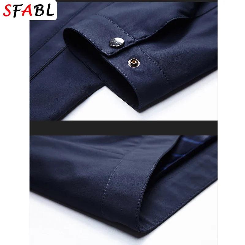 Men's Business Casual Zipper Blazer Jacket - Smart Casual Outerwear for Spring & Autumn