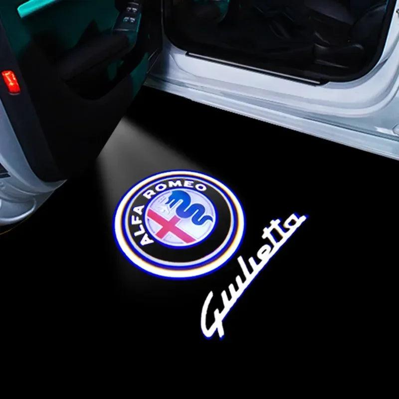 2-Pack LED Car Door Logo Projector Lights Fits Giulia Giulietta Mito Stelvio Brera 147 156 159