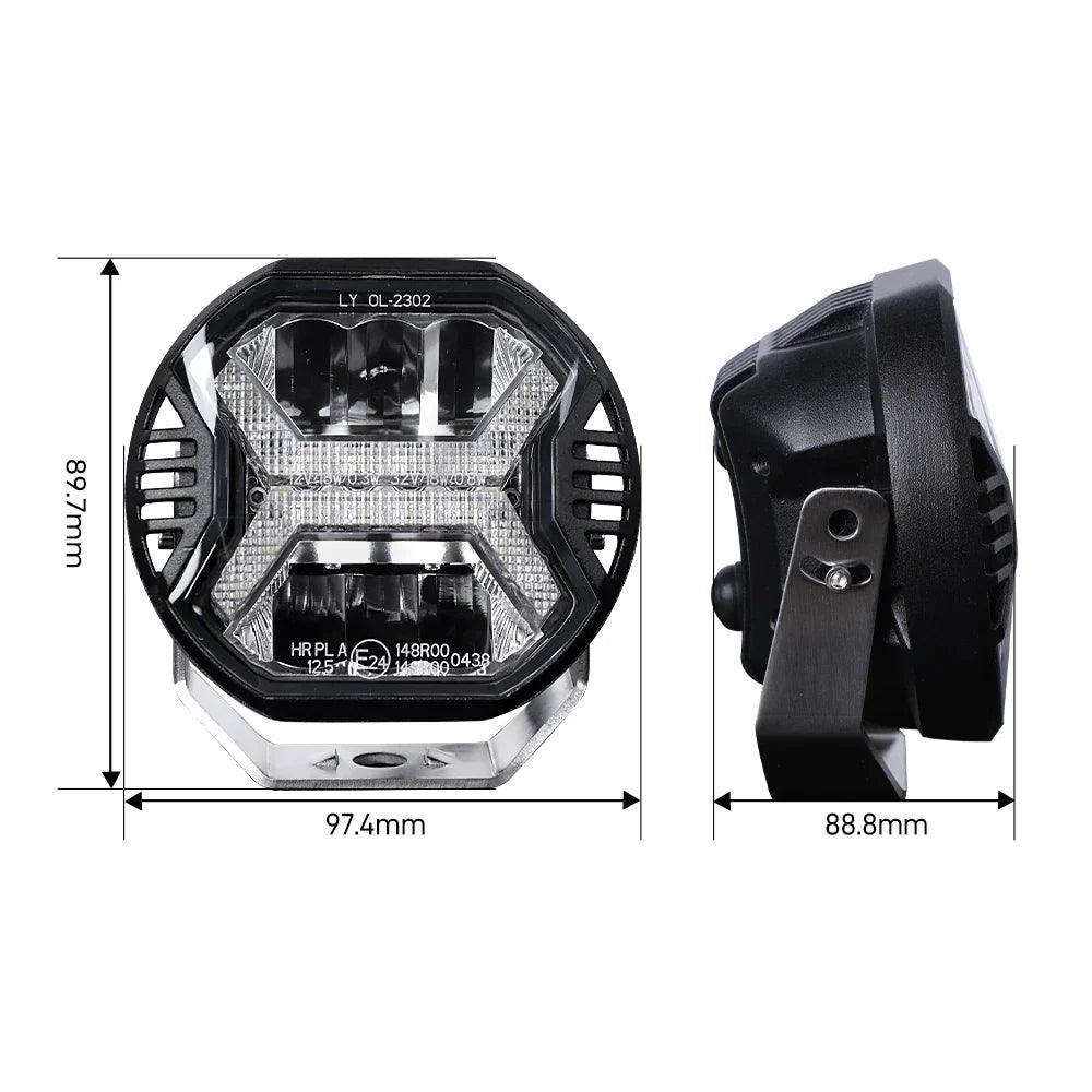 4-Inch (4 in / 102 mm) LED Work Light Amber DRL 9-32V Spot Beam - Off-Road Spotlight for Jeep Truck SUV ATV Boat Tractor