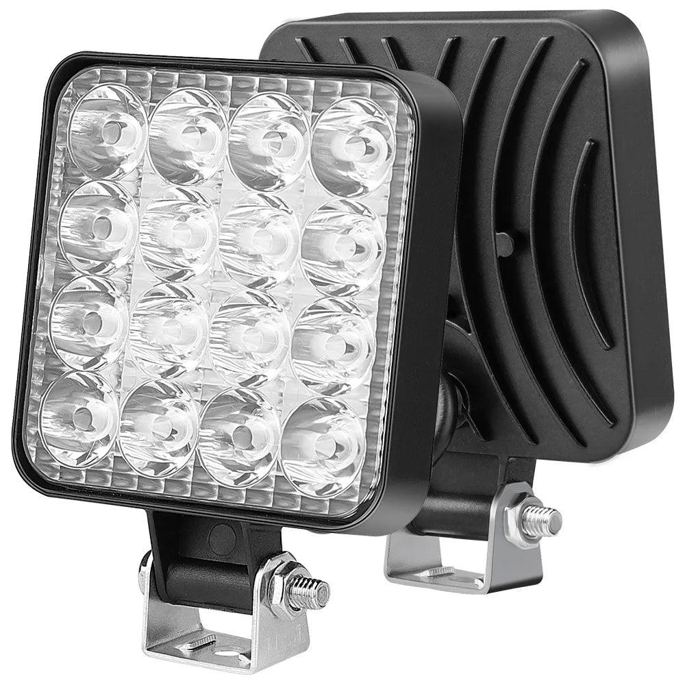 48W 12V LED Work Light 1200LM Spot Beam IP65 Off-Road Light for Jeep Truck SUV ATV