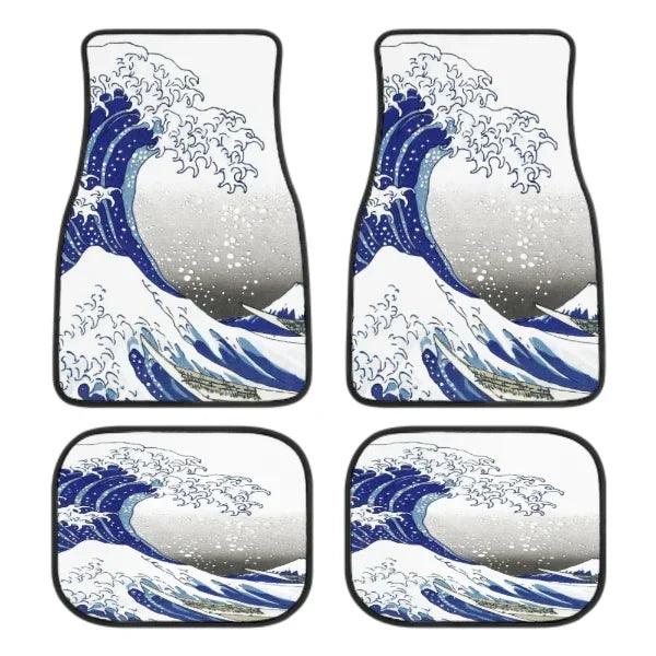 Great Wave Off Kanagawa 4-Piece All-Weather Car Floor Mats - Universal Fit for SUVs, Sedans, Trucks