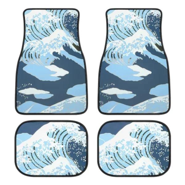 Great Wave Off Kanagawa 4-Piece All-Weather Car Floor Mats - Universal Fit for SUVs, Sedans, Trucks