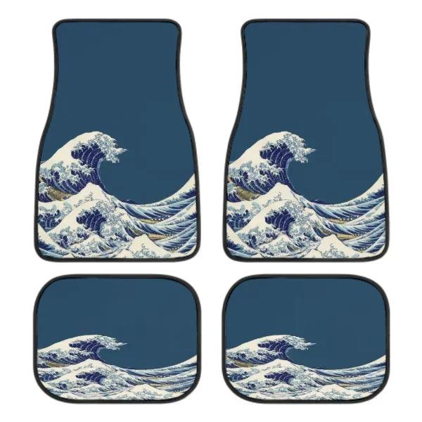 Great Wave Off Kanagawa 4-Piece All-Weather Car Floor Mats - Universal Fit for SUVs, Sedans, Trucks