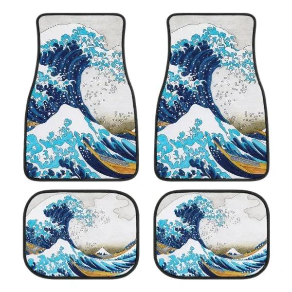 Great Wave Off Kanagawa 4-Piece All-Weather Car Floor Mats - Universal Fit for SUVs, Sedans, Trucks