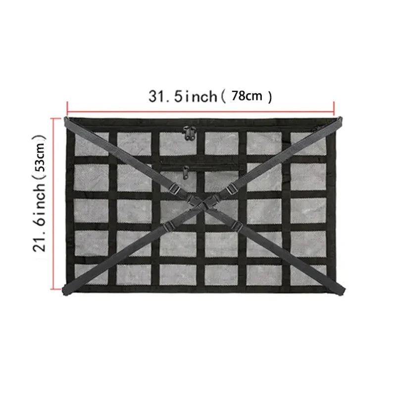 Car Roof Storage Bag Breathable Mesh Ceiling Cargo Net Interior Organizer