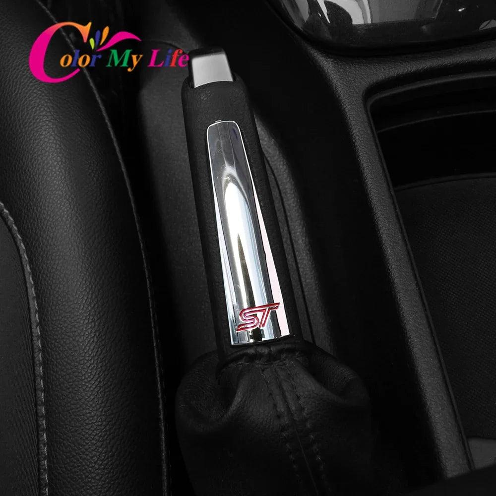 ST-Style Handbrake Trim Sticker – ABS Interior Sequin Handbrake Cover, Car Handbrake Trim Accent