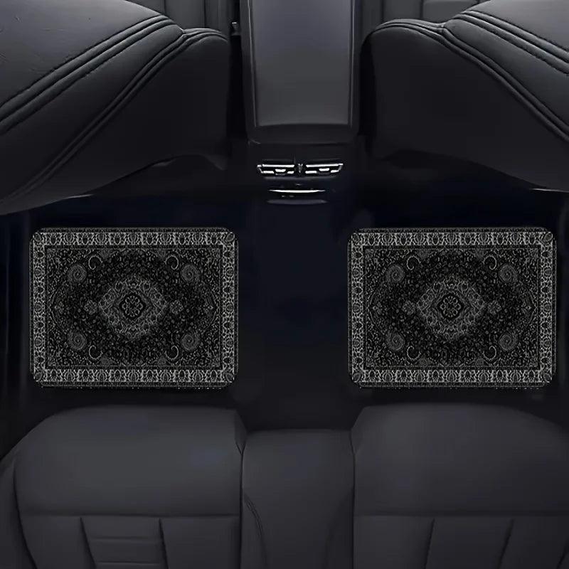 Bandana Print Rectangular Car Floor Mats - Synthetic Fiber Auto Interior Carpets