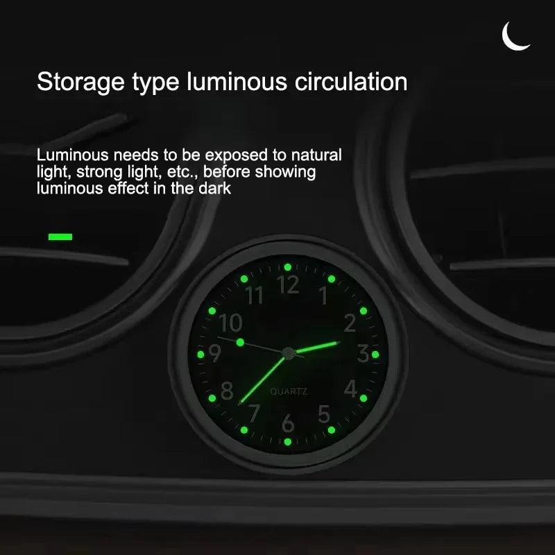 Luminous Mini Car Clock Stick-On Digital Dashboard Quartz Timepiece - 1.6 in (4 cm)