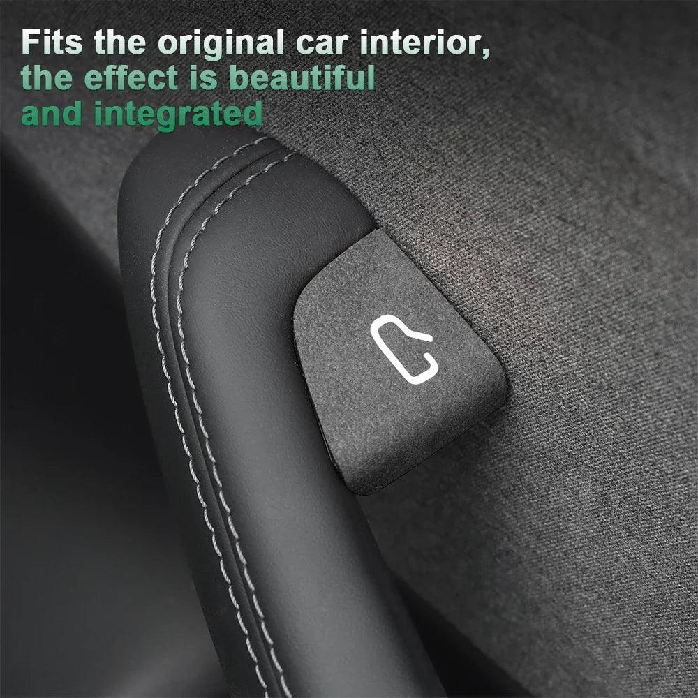 Premium Italian Alcantara Suede Door Switch Trim Cover - Interior Car Accessories (4-Pack)