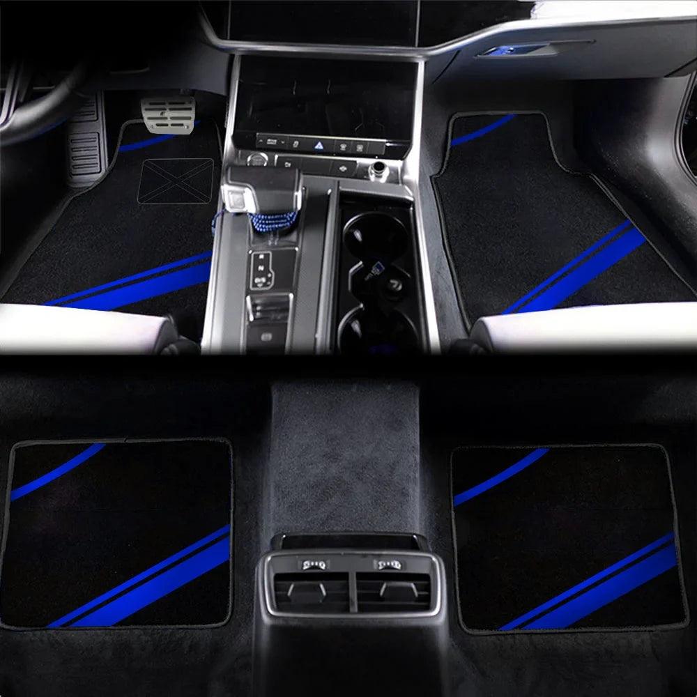 4-Piece Universal Car Floor Mats Set – Suede-Style Synthetic Carpet Liners for Cars, SUVs & Vans, Anti-Slip, Easy-Clean
