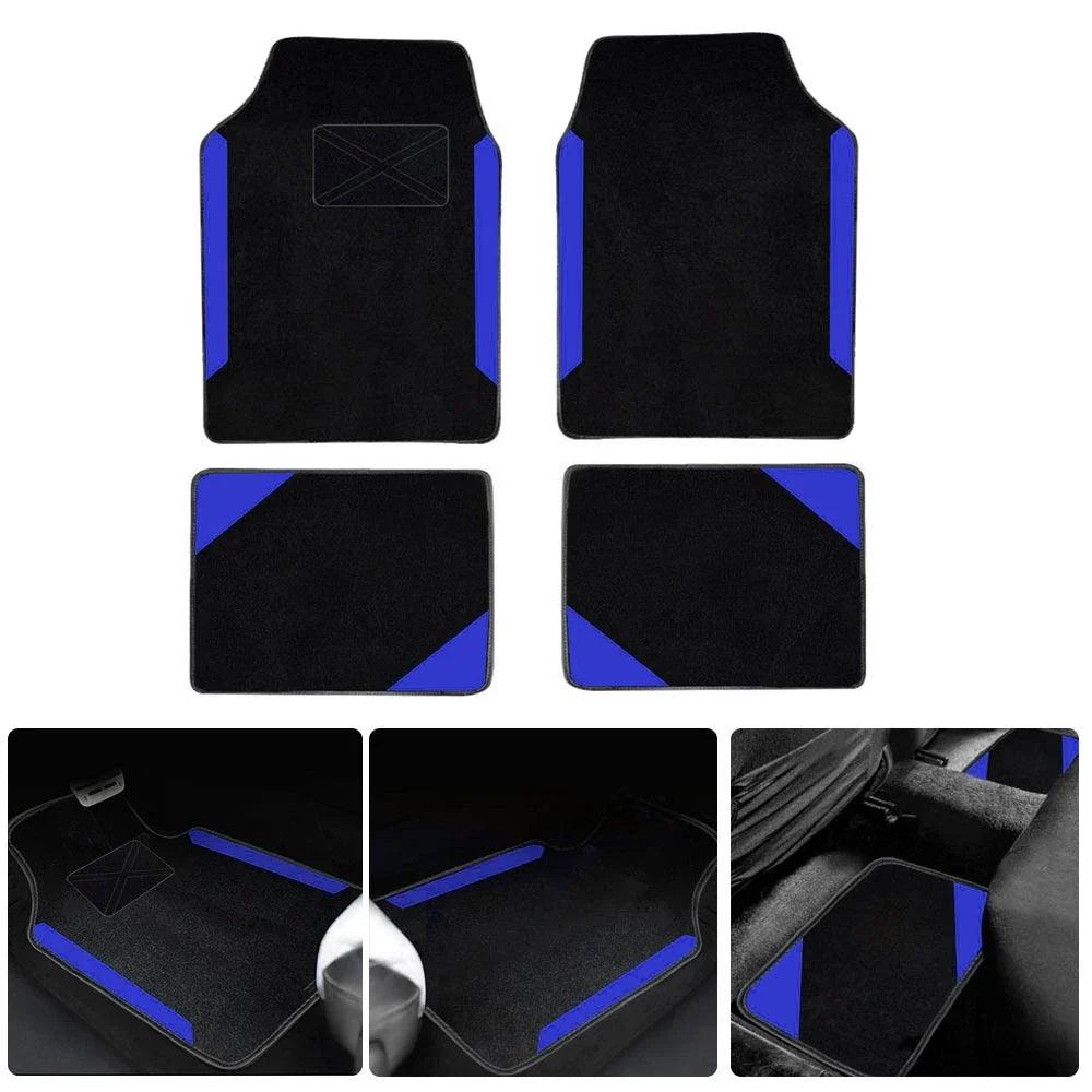 4-Piece Universal Car Floor Mats Set – Suede-Style Synthetic Carpet Liners for Cars, SUVs & Vans, Anti-Slip, Easy-Clean