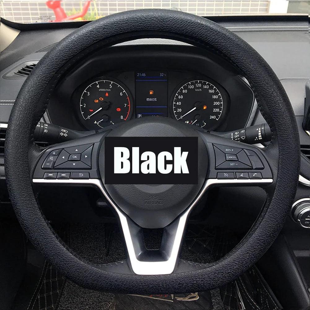 Universal Silicone Steering Wheel Cover – Elastic Non-Slip Grip, Fits 36–40 cm (14–16 in) Wheels, Multi-Color Car Accessory