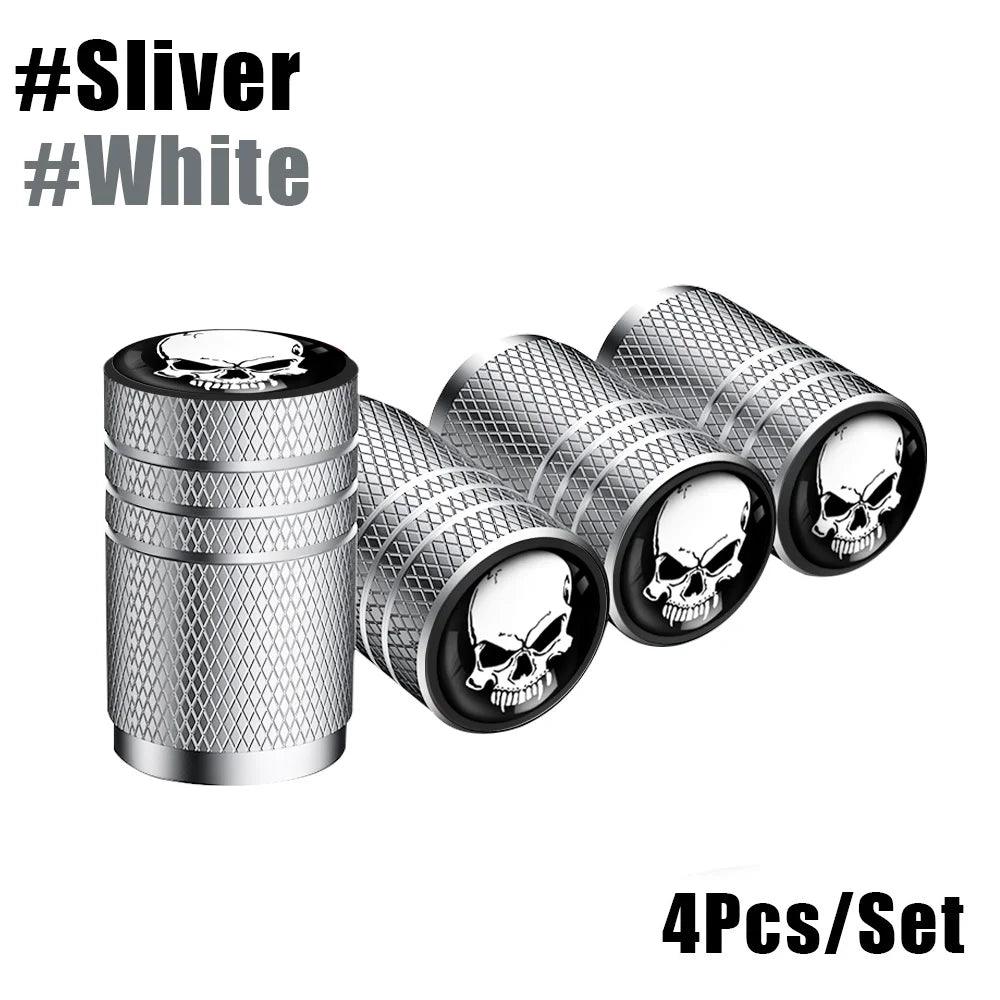 4-Pack Aluminum Tire Valve Stem Caps — Universal Dustproof Air Valve Caps for Car, Bike & Motorcycle