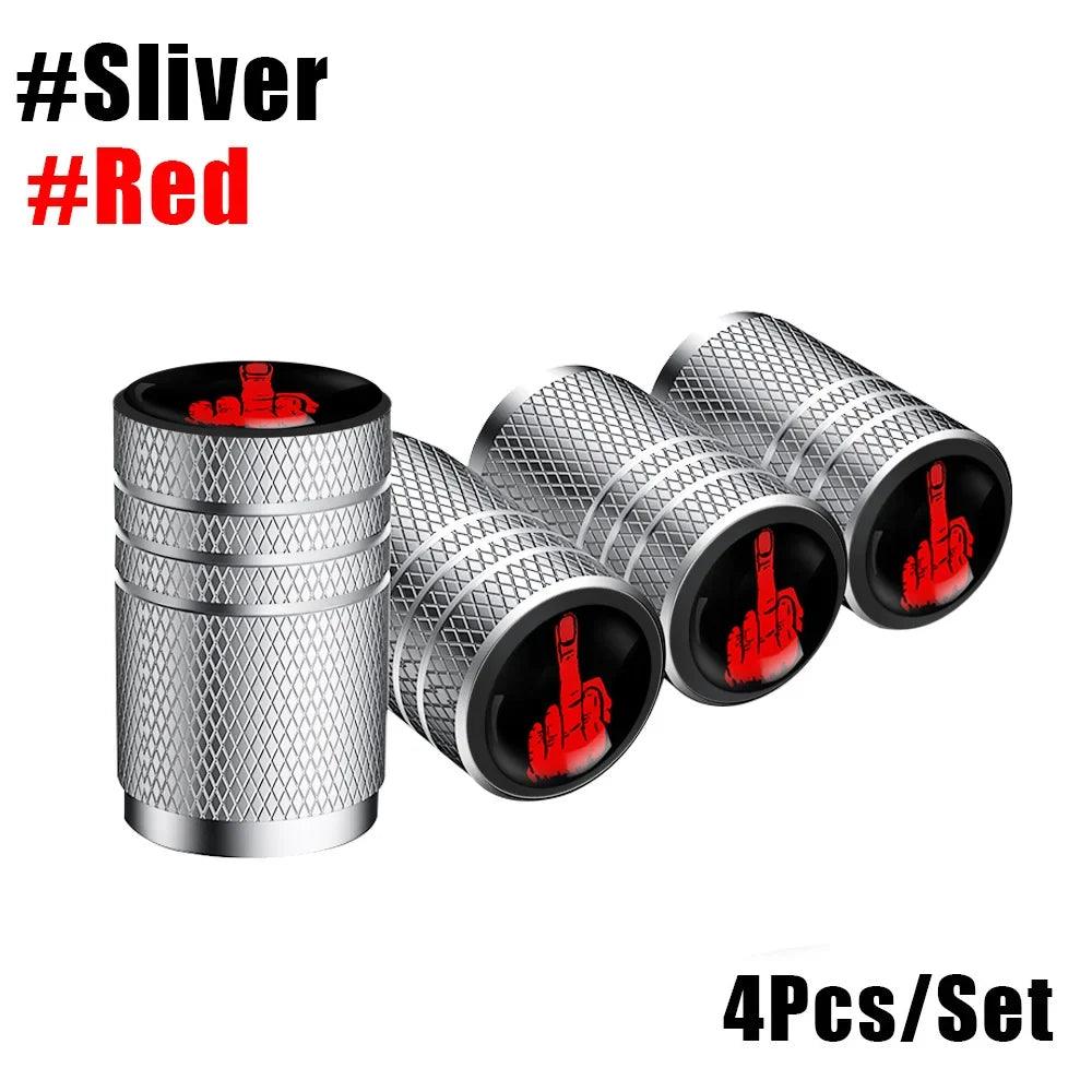 4-Pack Aluminum Tire Valve Stem Caps — Universal Dustproof Air Valve Caps for Car, Bike & Motorcycle