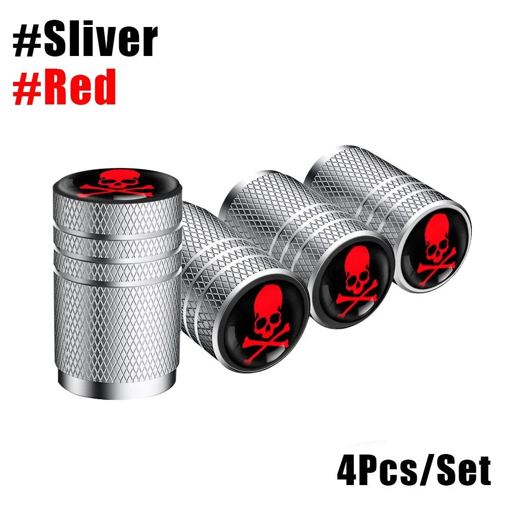 4-Pack Aluminum Tire Valve Stem Caps — Universal Dustproof Air Valve Caps for Car, Bike & Motorcycle