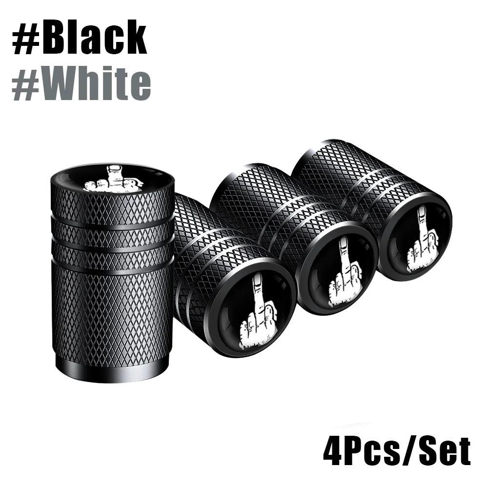 4-Pack Aluminum Tire Valve Stem Caps — Universal Dustproof Air Valve Caps for Car, Bike & Motorcycle