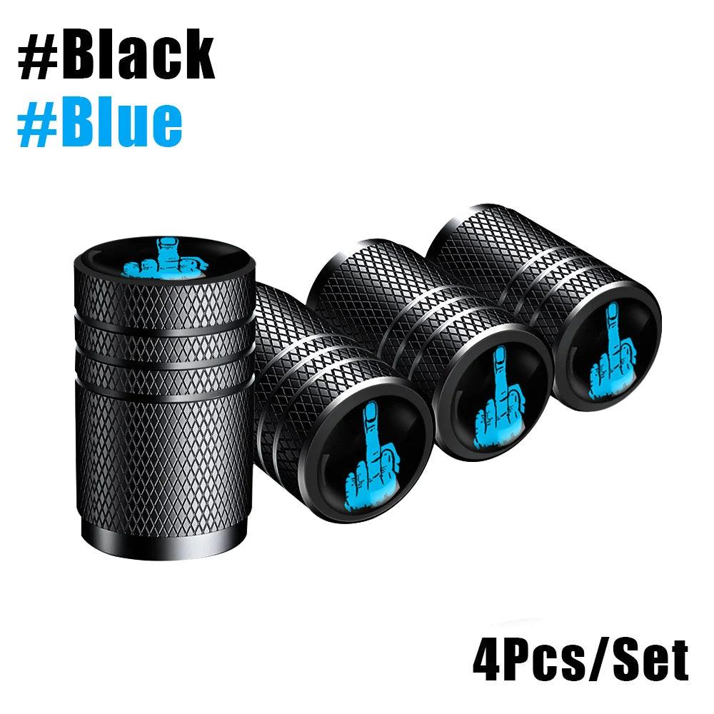 4-Pack Aluminum Tire Valve Stem Caps — Universal Dustproof Air Valve Caps for Car, Bike & Motorcycle