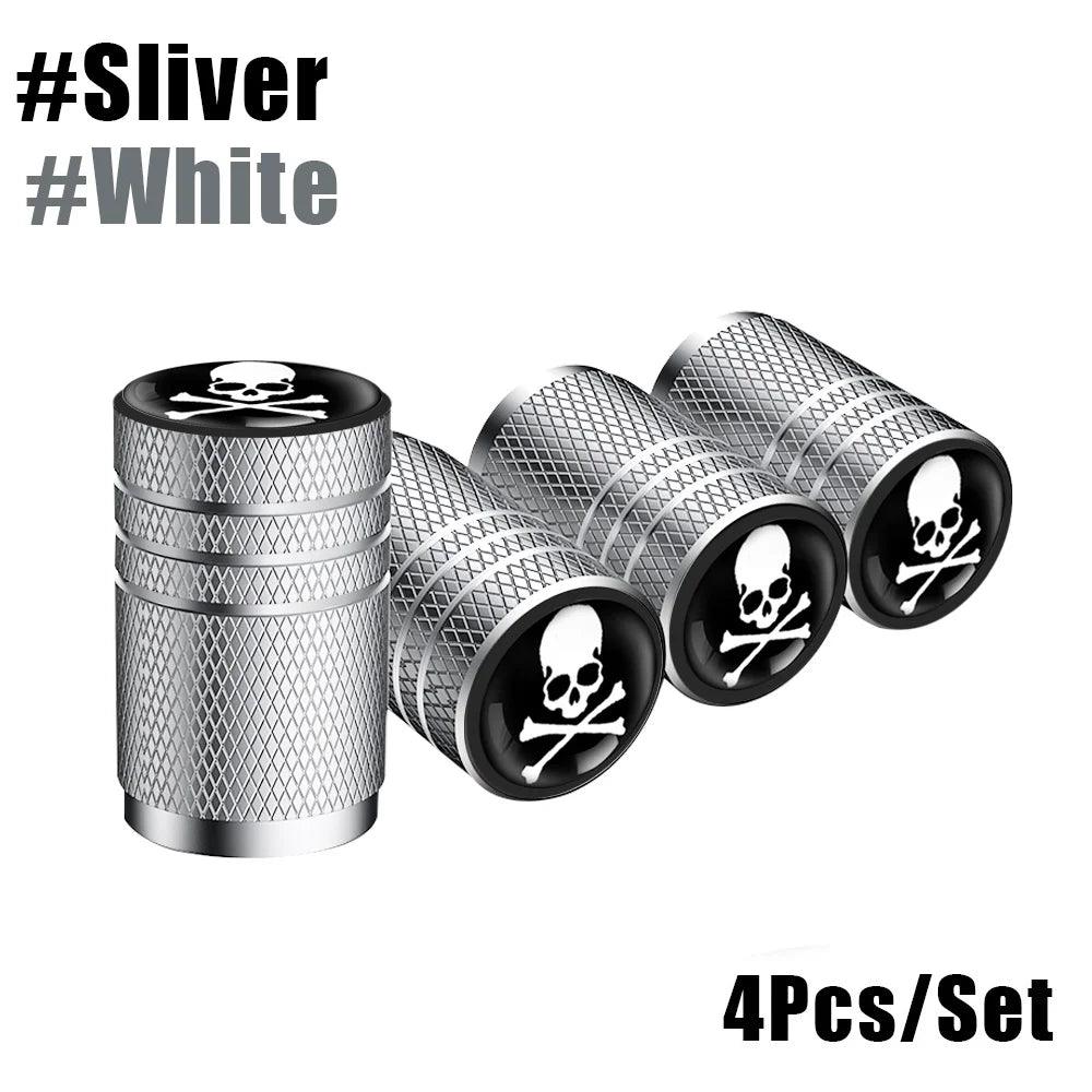 4-Pack Aluminum Tire Valve Stem Caps — Universal Dustproof Air Valve Caps for Car, Bike & Motorcycle