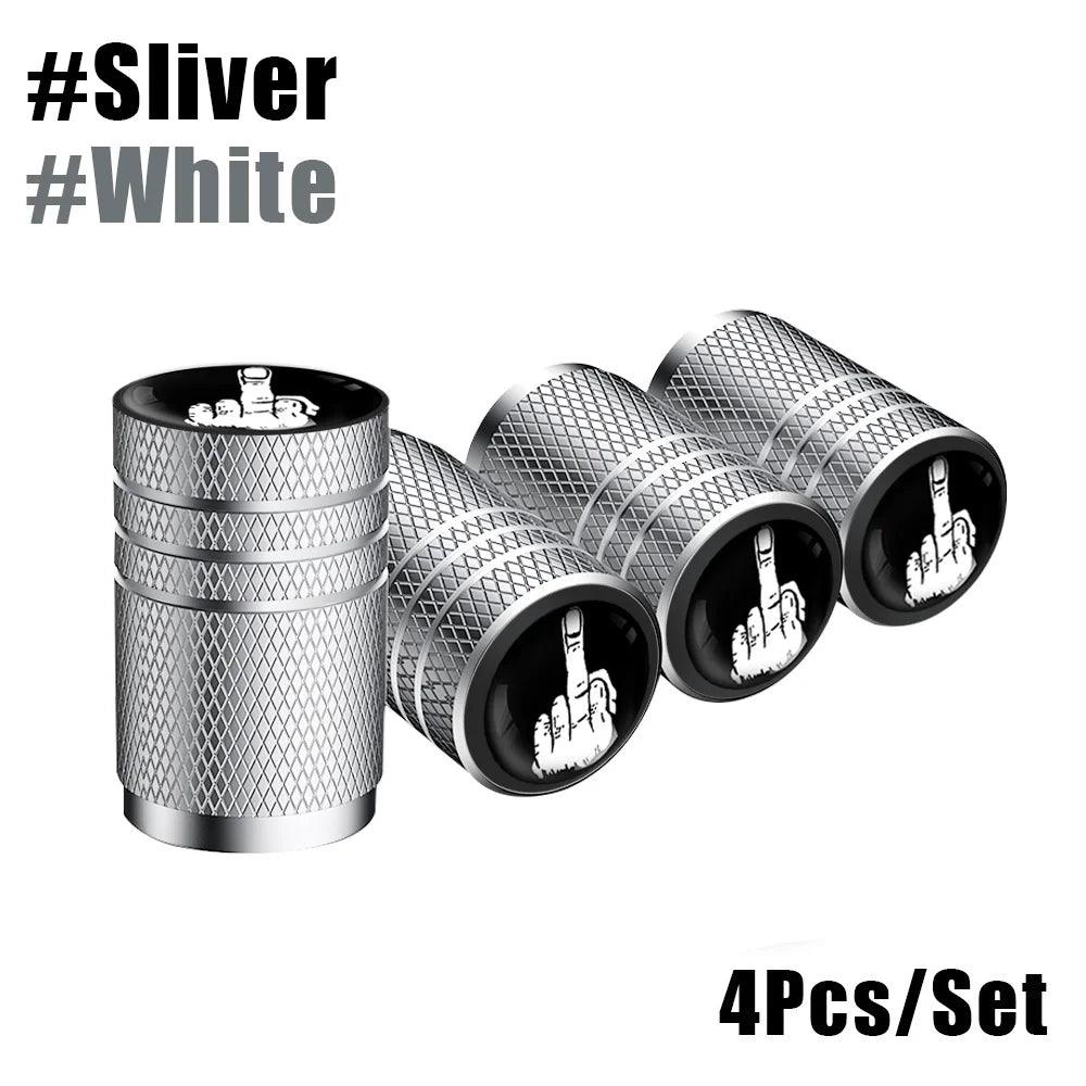4-Pack Aluminum Tire Valve Stem Caps — Universal Dustproof Air Valve Caps for Car, Bike & Motorcycle