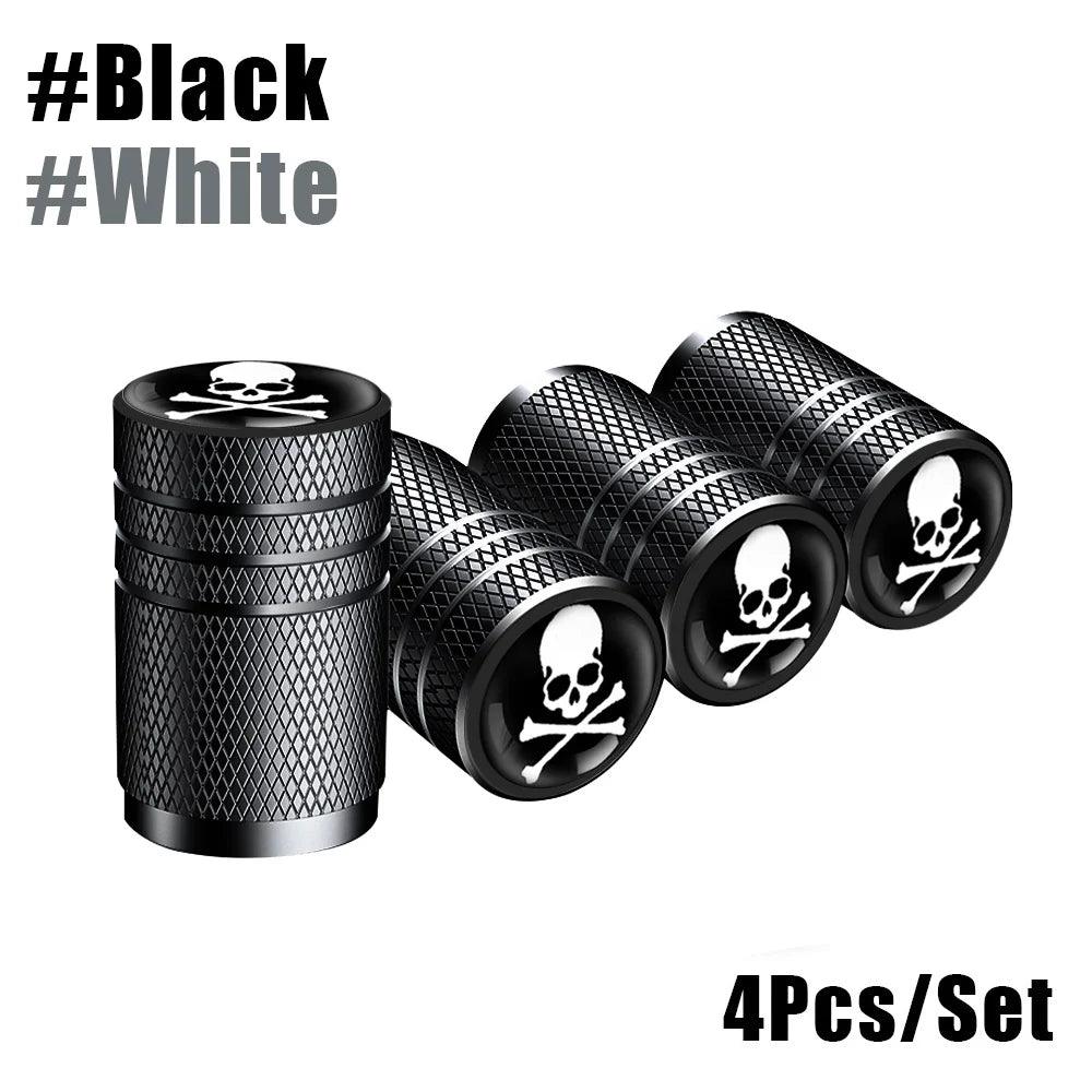4-Pack Aluminum Tire Valve Stem Caps — Universal Dustproof Air Valve Caps for Car, Bike & Motorcycle