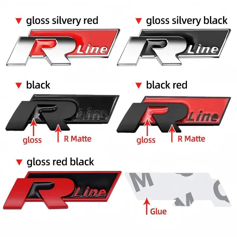 3D Metal R Logo Car Trunk Emblem Sticker Rear Body Badge for Golf Polo Jetta Beetle Passat Tiguan
