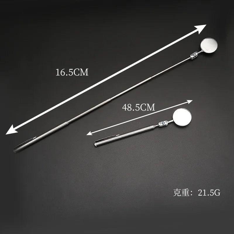 360° Telescoping Inspection Mirror with LED Light & Magnetic Head — Extendable 9.4–28.7 in (24–73 cm) for Car Repair