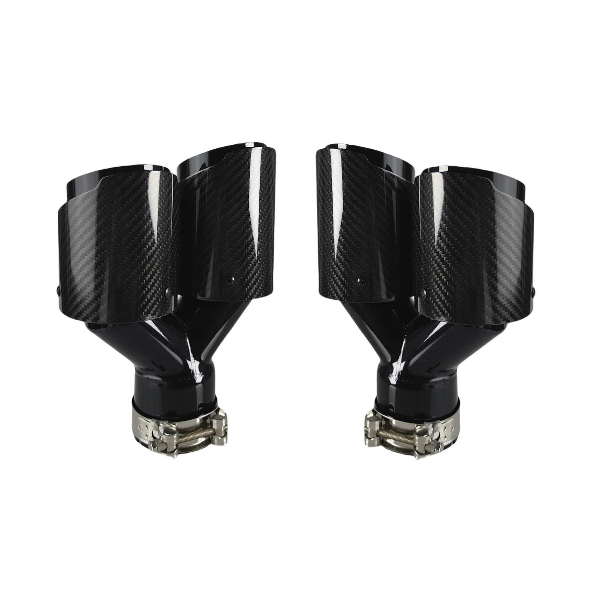 Carbon Fiber 304 Stainless Steel Rear Exhaust Tip Decorative Muffler - Universal Fit