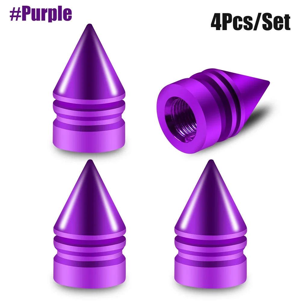 4-Pack Aluminum Tire Valve Caps Rocket Grenade Style Universal Valve Stem Covers for Car Truck Motorcycle Bike