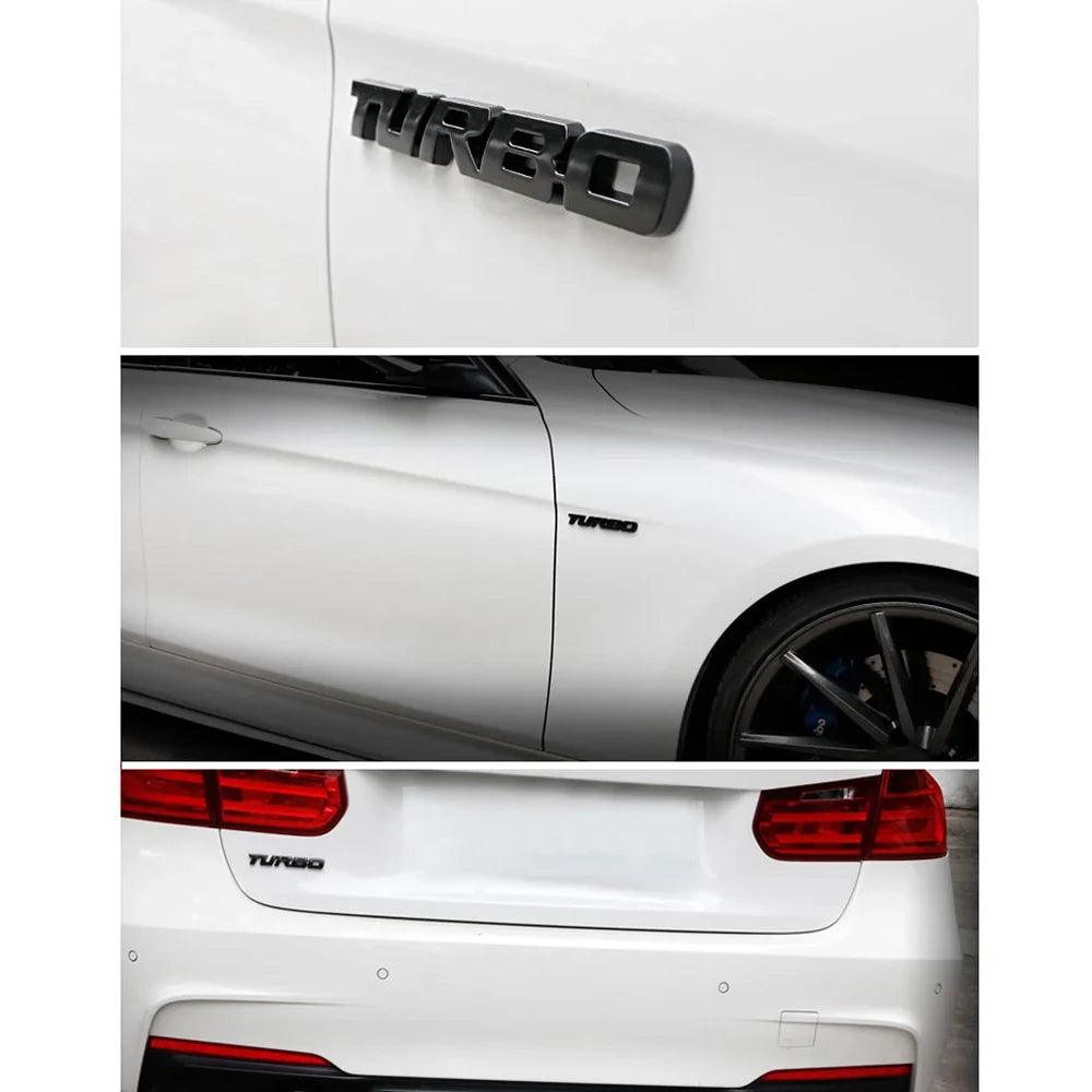 3D Turbo Boost Emblem Badge Car Sticker Chrome Zinc Alloy 9.7 x 1.1 cm (3.82 x 0.43 in)