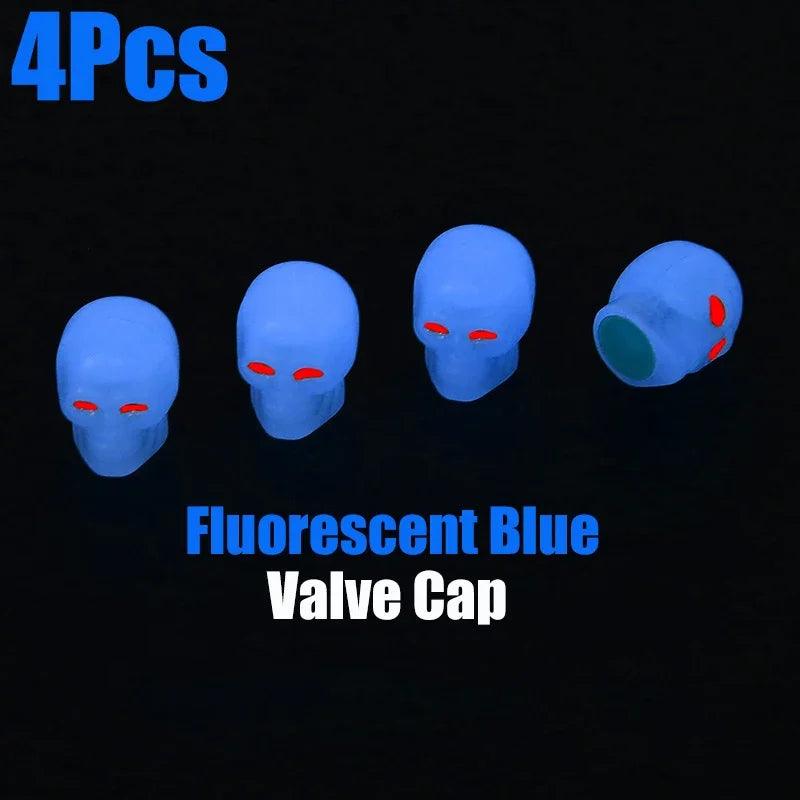 Skull Valve Stem Caps 4-Pack ABS Chrome Tire Valve Covers for Cars Motorcycles Bikes