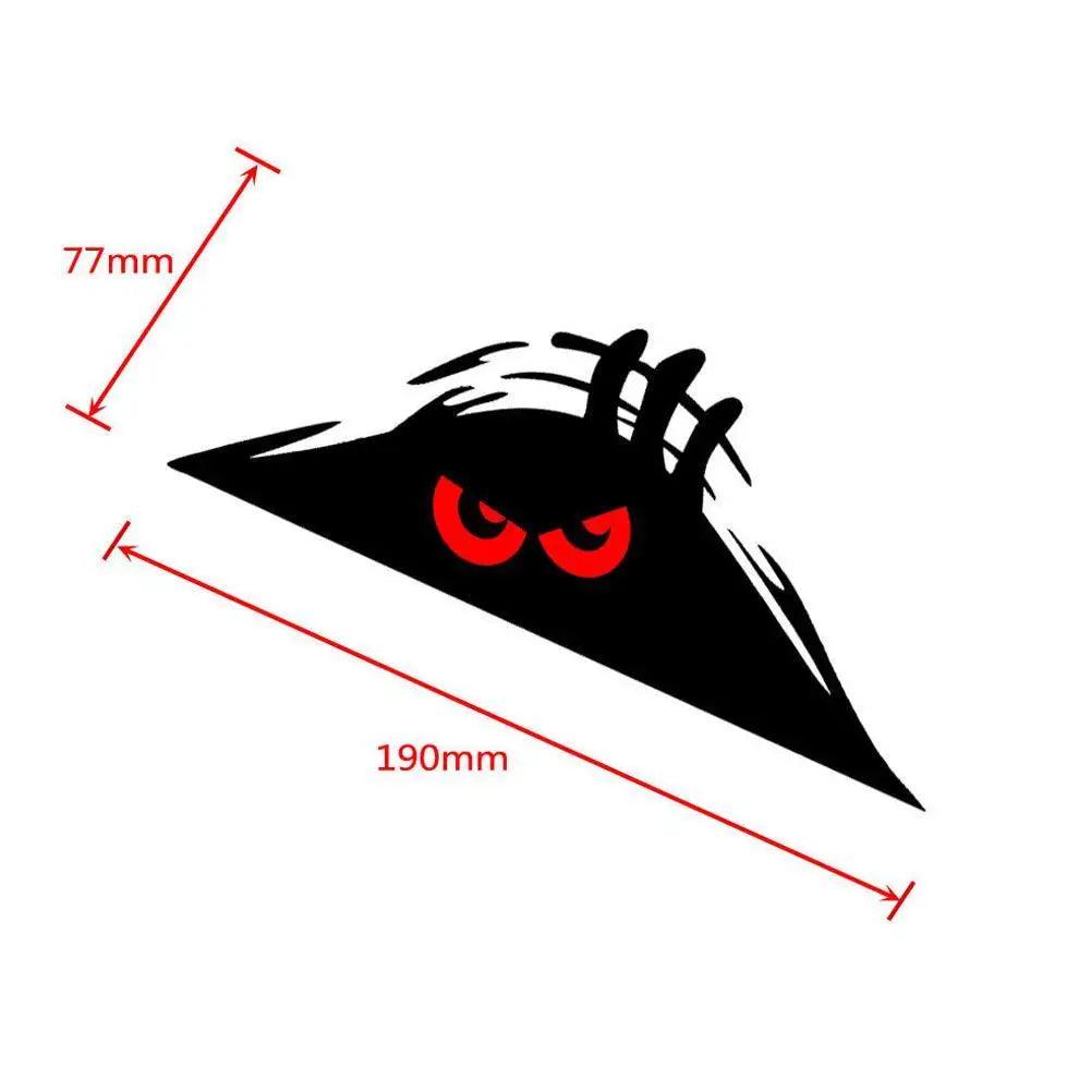 Peeping Eye Car Door Sticker Reflective Carbon Fiber Look Decal 190 x 77mm (7.48 x 3.03 in) Red Eyes