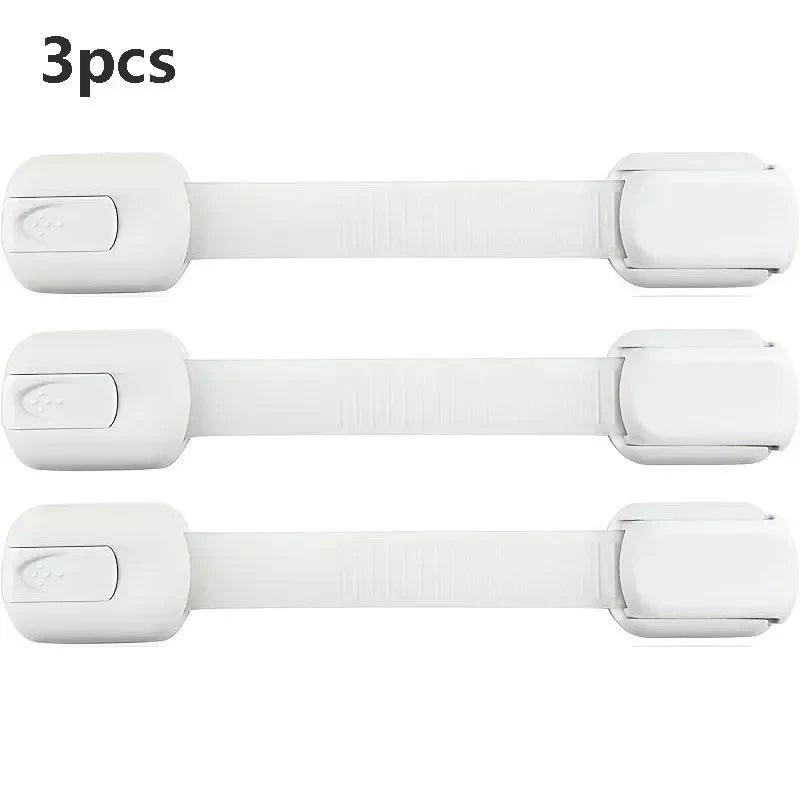 Adjustable Baby & Childproof Cabinet Safety Lock — Adhesive Drawer Latch Strap for Cabinets, Drawers & Appliances